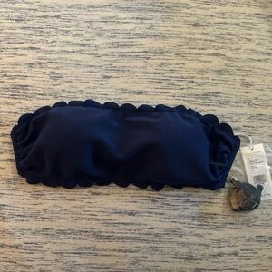 NWT L Vineyard Vines Scallop Textured Bandeau Bikini Top